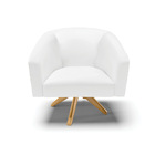 Poltrona Decorativa Giratória Ma30 Stella Sintético Branco D0