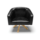 Poltrona Decorativa Giratória Ma30 Stella Sintético Pu Preto
