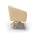 Poltrona Decorativa Giratória Ma30 Stella Suede Bege D03 - D'