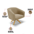 Poltrona Decorativa Giratória Ma30 Stella Suede D03 - D'rossi