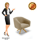 Poltrona Decorativa Giratória Ma30 Stella Suede D03 - D'rossi