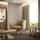 Poltrona Decorativa Giratória Ma30 Stella Suede D03 - D'rossi