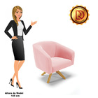 Poltrona Decorativa Giratória Ma30 Stella Suede D03 - D'rossi