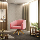 Poltrona Decorativa Giratória Ma30 Stella Suede D03 - D'rossi