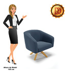 Poltrona Decorativa Giratória Ma30 Stella Suede D03 - D'rossi