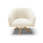 Poltrona Decorativa Giratória Ma30 Stella Veludo Bege D03 - D