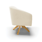 Poltrona Decorativa Giratória Ma30 Stella Veludo Bege D03 - D