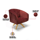Poltrona Decorativa Giratória Ma30 Stella Veludo Text Marsala