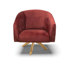 Poltrona Decorativa Giratória Ma30 Stella Veludo Text Marsala