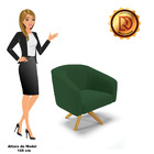 Poltrona Decorativa Giratória Ma30 Stella Veludo Verde D03 -