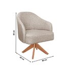 Poltrona Decorativa Giratória Malu Bege