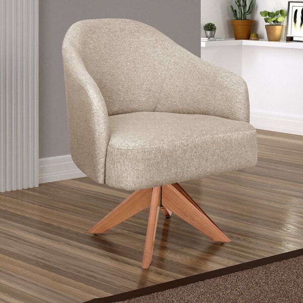 Poltrona Decorativa Giratória Malu Bege