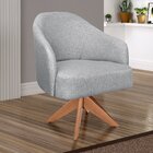 Poltrona Decorativa Giratória Malu Cinza Claro