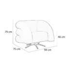 Poltrona Decorativa Giratória Micheli Orgânica Boucle Azul Ma