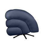 Poltrona Decorativa Giratória Micheli Veludo Azul Marinho - M