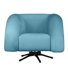 Poltrona Decorativa Giratória Micheli Veludo Azul Turquesa -