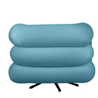 Poltrona Decorativa Giratória Micheli Veludo Azul Turquesa -