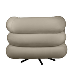 Poltrona Decorativa Giratória Micheli Veludo Bege - Montanari