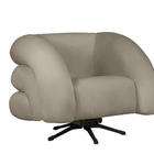 Poltrona Decorativa Giratória Micheli Veludo Bege - Montanari