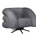Poltrona Decorativa Giratória Micheli Veludo Cinza - Montanar