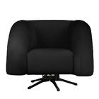 Poltrona Decorativa Giratória Micheli Veludo Preto - Montanar