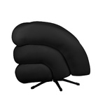 Poltrona Decorativa Giratória Micheli Veludo Preto - Montanar