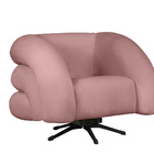 Poltrona Decorativa Giratória Micheli Veludo Rosa - Montanari