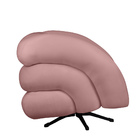 Poltrona Decorativa Giratória Micheli Veludo Rosa - Montanari