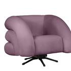 Poltrona Decorativa Giratória Micheli Veludo Rosê - Montanari