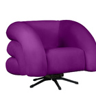 Poltrona Decorativa Giratória Micheli Veludo Roxo - Montanari