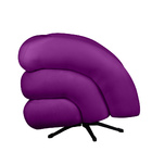 Poltrona Decorativa Giratória Micheli Veludo Roxo - Montanari