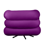 Poltrona Decorativa Giratória Micheli Veludo Roxo - Montanari