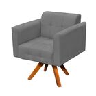 Poltrona Decorativa Giratória Mm30 Elisa Suede Grafite D03 -
