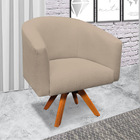 Poltrona Decorativa Giratória Mm30 Stella Linho Bege D03 - D'