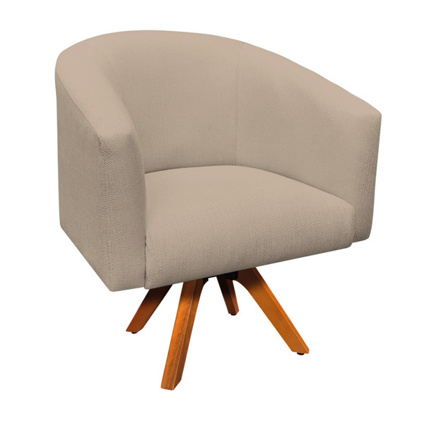 Poltrona Decorativa Giratória Mm30 Stella Linho Bege D03 - D'