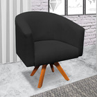 Poltrona Decorativa Giratória Mm30 Stella Linho Preto D03 - D