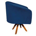 Poltrona Decorativa Giratória Mm30 Stella Suede Azul Marinho