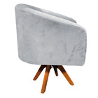 Poltrona Decorativa Giratória Mm30 Stella Suede Cinza D03 - D