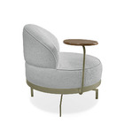 Poltrona Decorativa Giratória Orgânica Glamour Boucle Cinza -