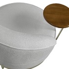 Poltrona Decorativa Giratória Orgânica Glamour Boucle Cinza -