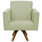 Poltrona Decorativa Giratória Para Sala De Estar Base De Made