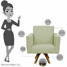 Poltrona Decorativa Giratória Para Sala De Estar Base De Made