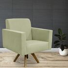 Poltrona Decorativa Giratória Para Sala De Estar Base De Made