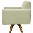 Poltrona Decorativa Giratória Para Sala De Estar Base De Made