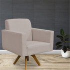 Poltrona Decorativa Giratória Para Sala De Estar Base De Made