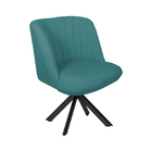 Poltrona Decorativa Giratória Preto Dortmund Algodão/poliéste