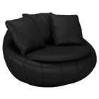 Poltrona Decorativa Giratória Sala De Estar Afrodite Pu Preto