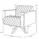 Poltrona Decorativa Giratória Sala De Estar Argélia Pu Sintét