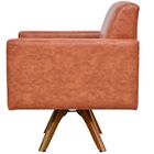 Poltrona Decorativa Giratória Sala De Estar Base De Madeira H