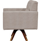 Poltrona Decorativa Giratória Sala De Estar Base De Madeira M